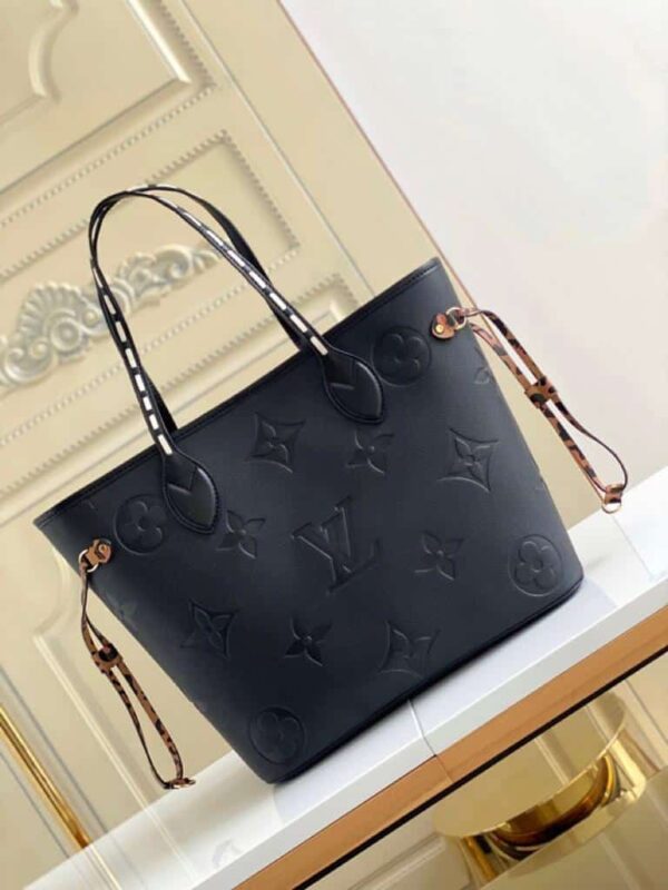 1:1 Replica Louis Vuitton LV Neverfull MM Wild At Heart Monogram Empreinte Leather Luxury Bag For Women M45856 - 12.2in/31cm