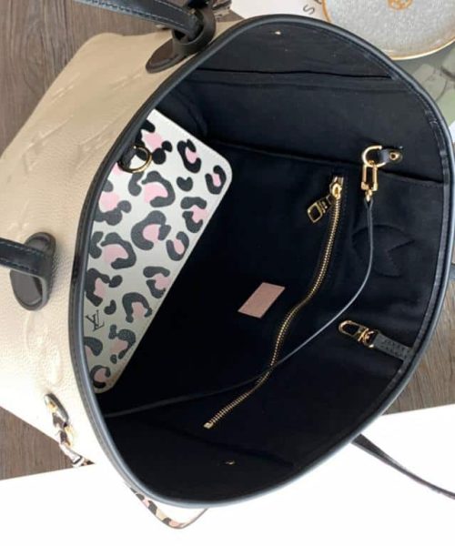 1:1 Replica Louis Vuitton LV Neverfull MM Wild At Heart Monogram Empreinte Leather Luxury Bag For Women M58525 - 12.2in/31cm