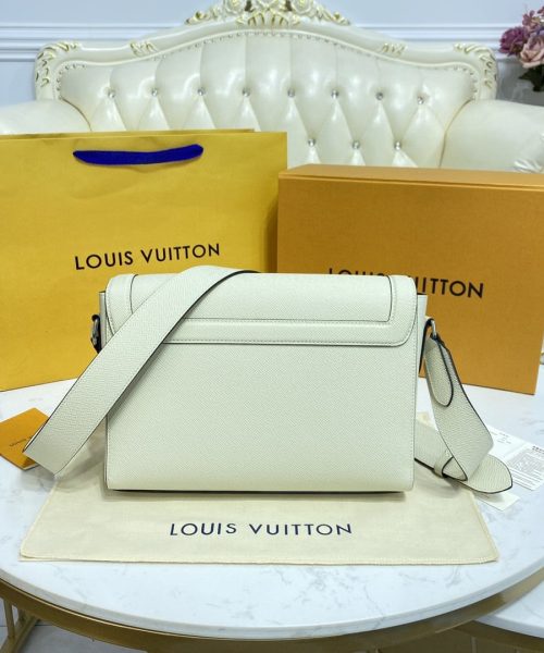 1:1 Replica Louis Vuitton LV New Flap Messenger Taiga White Unique Bag For Men - 11.1in/28.3cm