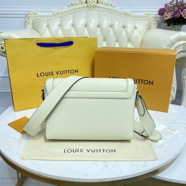 1:1 Replica Louis Vuitton LV New Flap Messenger Taiga White Unique Bag For Men - 11.1in/28.3cm