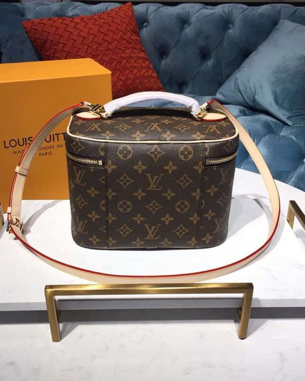1:1 Replica Louis Vuitton LV Nice BB Toiletry Pouch Monogram Canvas Luxury Bag For Women M42265 - 9.4in/24cm