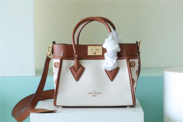 1:1 Replica Louis Vuitton LV On My Side PM High End Leather Luxury Bag For Women Caramel Brown  M59905 - 25cm/9.8 Inches