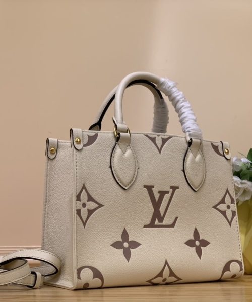 1:1 Replica Louis Vuitton LV OnTheGo PM Bag Monogram Empreinte Beige Luxury Bag For Women - 9.8in/25cm