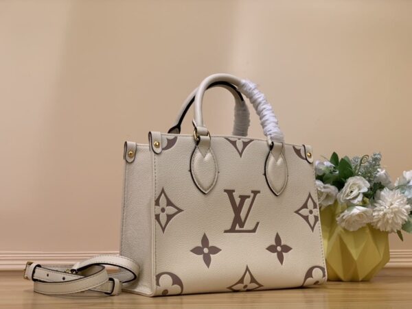1:1 Replica Louis Vuitton LV OnTheGo PM Bag Monogram Empreinte Beige Luxury Bag For Women - 9.8in/25cm