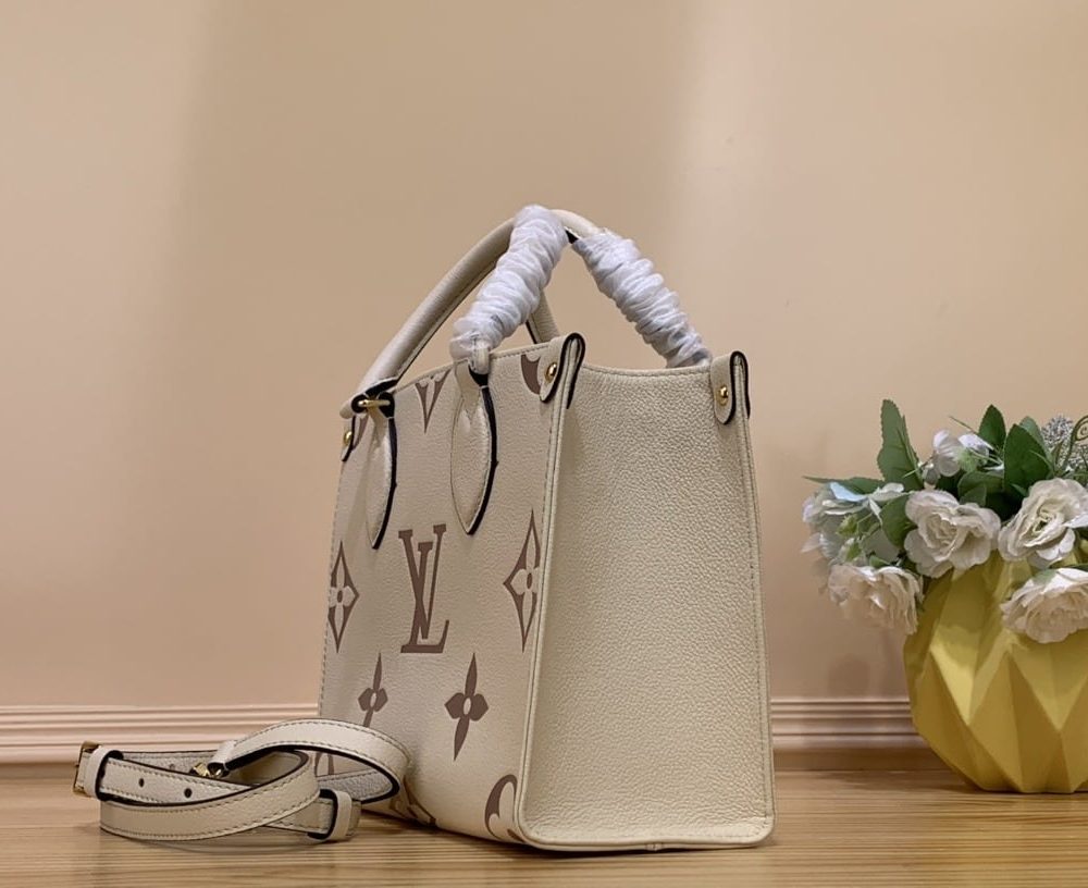1:1 Replica Louis Vuitton LV OnTheGo PM Bag Monogram Empreinte Beige Luxury Bag For Women - 9.8in/25cm