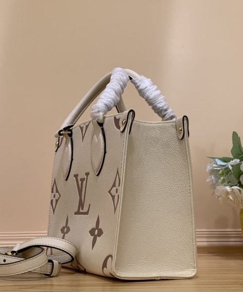 1:1 Replica Louis Vuitton LV OnTheGo PM Bag Monogram Empreinte Beige Luxury Bag For Women - 9.8in/25cm