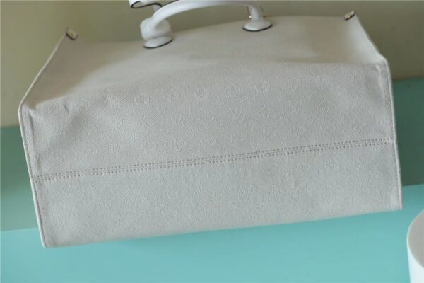 1:1 Replica Louis Vuitton LV Onthego GM Monogram Giant And Raffia White/ Yellow Luxury Bag For Women M20815 - 41cm/16.1in