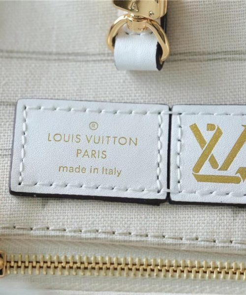 1:1 Replica Louis Vuitton LV Onthego GM Monogram Giant And Raffia White/ Yellow Luxury Bag For Women M20815 - 41cm/16.1in