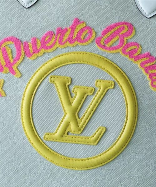 1:1 Replica Louis Vuitton LV Onthego GM Monogram Giant And Raffia White/ Yellow Luxury Bag For Women M20815 - 41cm/16.1in