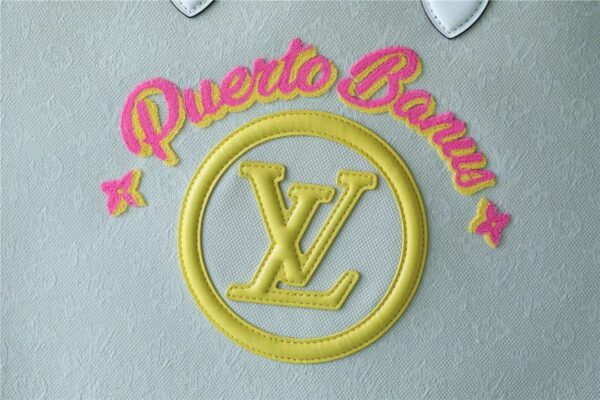 1:1 Replica Louis Vuitton LV Onthego GM Monogram Giant And Raffia White/ Yellow Luxury Bag For Women M20815 - 41cm/16.1in