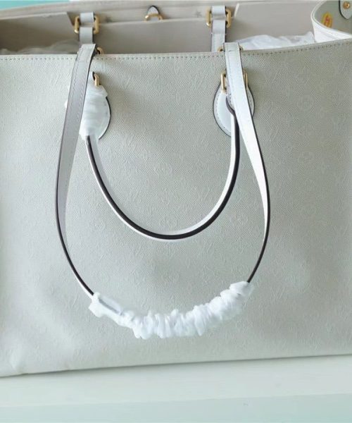 1:1 Replica Louis Vuitton LV Onthego GM Monogram Giant And Raffia White/ Yellow Luxury Bag For Women M20815 - 41cm/16.1in