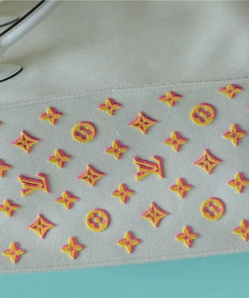1:1 Replica Louis Vuitton LV Onthego GM Monogram Giant And Raffia White/ Yellow Luxury Bag For Women M20815 - 41cm/16.1in