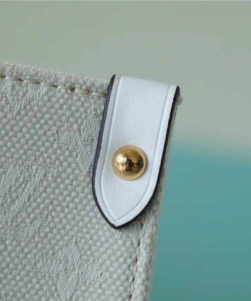 1:1 Replica Louis Vuitton LV Onthego GM Monogram Giant And Raffia White/ Yellow Luxury Bag For Women M20815 - 41cm/16.1in