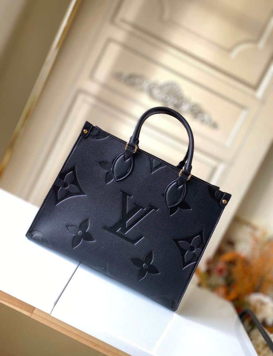1:1 Replica Louis Vuitton LV Onthego MM Monogram Empreinte Leather Luxury Bag For Women M45595 - 35cm