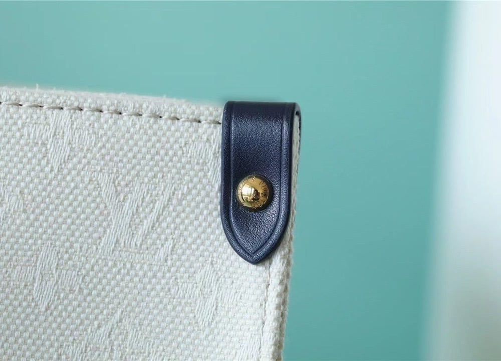 1:1 Replica Louis Vuitton LV Onthego MM Monogram Giant And Raffia White/ Black Luxury Bag For Women - 35cm/13.8in