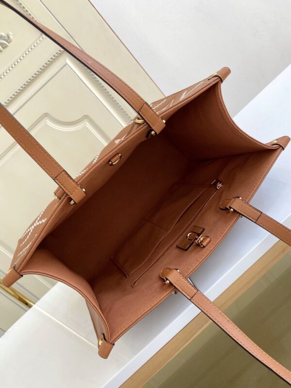 1:1 Replica Louis Vuitton LV Onthego MM Monogram Empreinte Arizona Brown Luxury Bag For Women M46015 - 13.8in/35cm