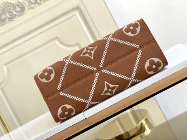1:1 Replica Louis Vuitton LV Onthego MM Monogram Empreinte Arizona Brown Luxury Bag For Women M46015 - 13.8in/35cm