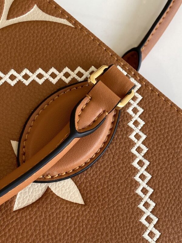 1:1 Replica Louis Vuitton LV Onthego MM Monogram Empreinte Arizona Brown Luxury Bag For Women M46015 - 13.8in/35cm