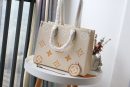 1:1 Replica Louis Vuitton LV OnTheGo MM Monogram Empreinte Cream Luxury Bag For Women M45717 - 13.8in/35cm