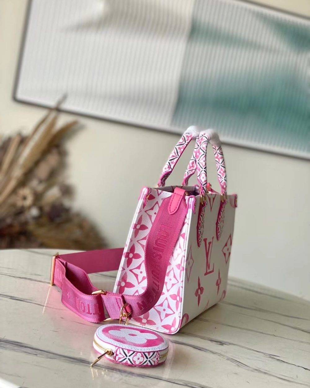 1:1 Replica Louis Vuitton LV OnTheGo PM Tote Pink Luxury Bag For Women M22976 - 24.8cm/ 9.8in