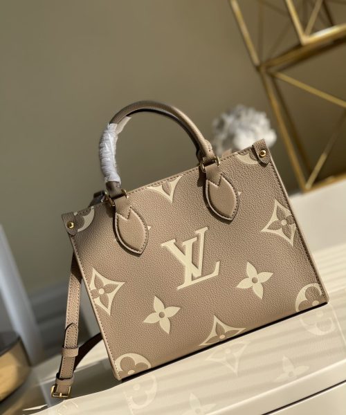 1:1 Replica Louis Vuitton LV OnTheGo PM Bicolor Monogram Empreinte Leather Luxury Bag For Women M45779 -  9.8in/25cm