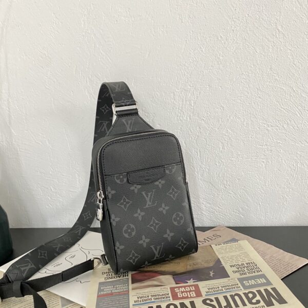 1:1 Replica Louis Vuitton LV Outdoor Slingbag Taigarama Noir Black Unique Bag For Men M30741 - 8.3in/21cm