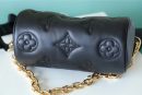 1:1 Replica Louis Vuitton LV Papillon BB Bubblegram Leather Black Luxry Bag For Women M59800 - 20cm