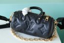 1:1 Replica Louis Vuitton LV Papillon BB Bubblegram Leather Black Luxry Bag For Women M59800 - 20cm