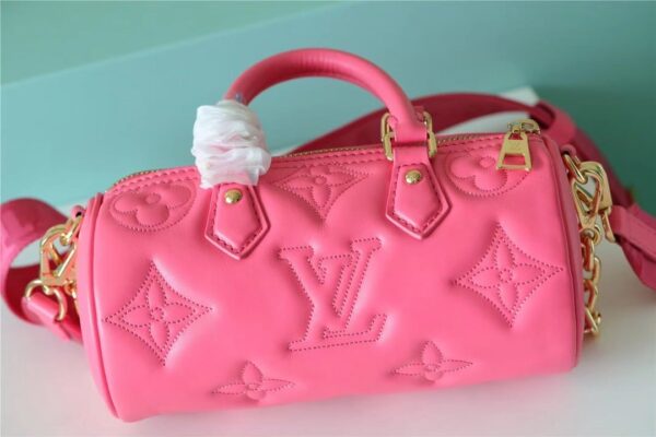1:1 Replica Louis Vuitton LV Papillon BB Bubblegram Leather Luxury Bag For Women M59826 - 20cm