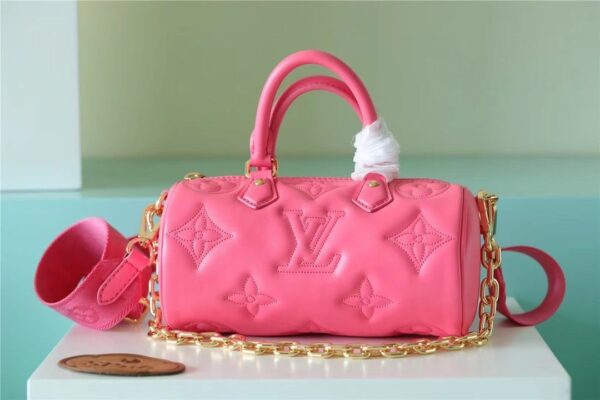 1:1 Replica Louis Vuitton LV Papillon BB Bubblegram Leather Luxury Bag For Women M59826 - 20cm