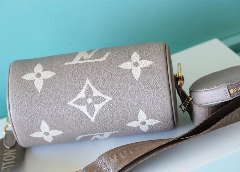 1:1 Replica Louis Vuitton LV Papillon BB Monogram Empreinte Tourterelle / Creme Beige Luxury Bag For Women M46031 - 7.9in/20cm