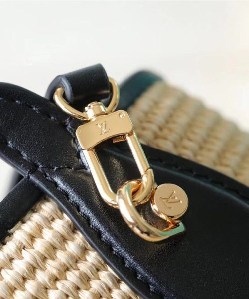 1:1 Replica Louis Vuitton LV Petit Bucket Raffia Black Luxury Bag For Women M59961 - 9.4in/24cm