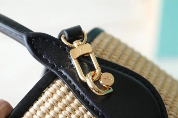 1:1 Replica Louis Vuitton LV Petit Bucket Raffia Black Luxury Bag For Women M59961 - 9.4in/24cm