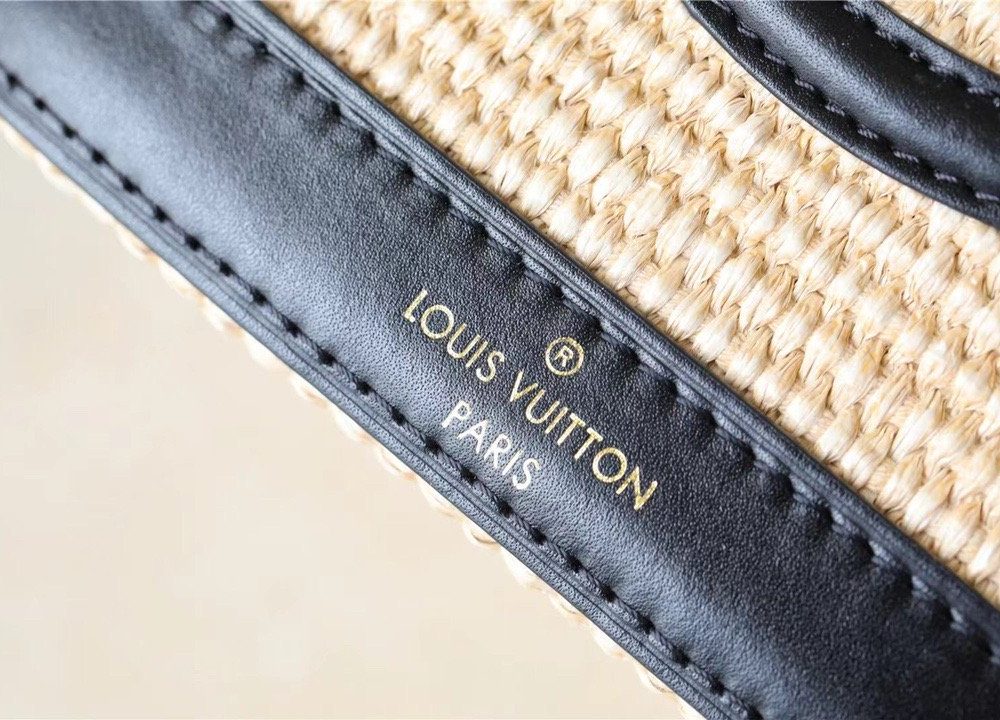 1:1 Replica Louis Vuitton LV Petit Bucket Raffia Black Luxury Bag For Women M59961 - 9.4in/24cm