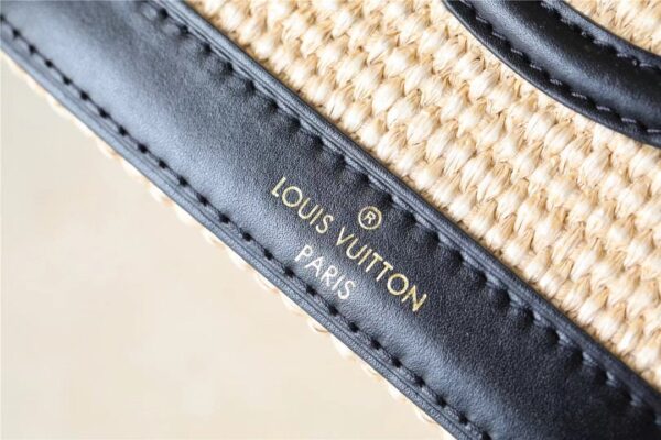 1:1 Replica Louis Vuitton LV Petit Bucket Raffia Black Luxury Bag For Women M59961 - 9.4in/24cm