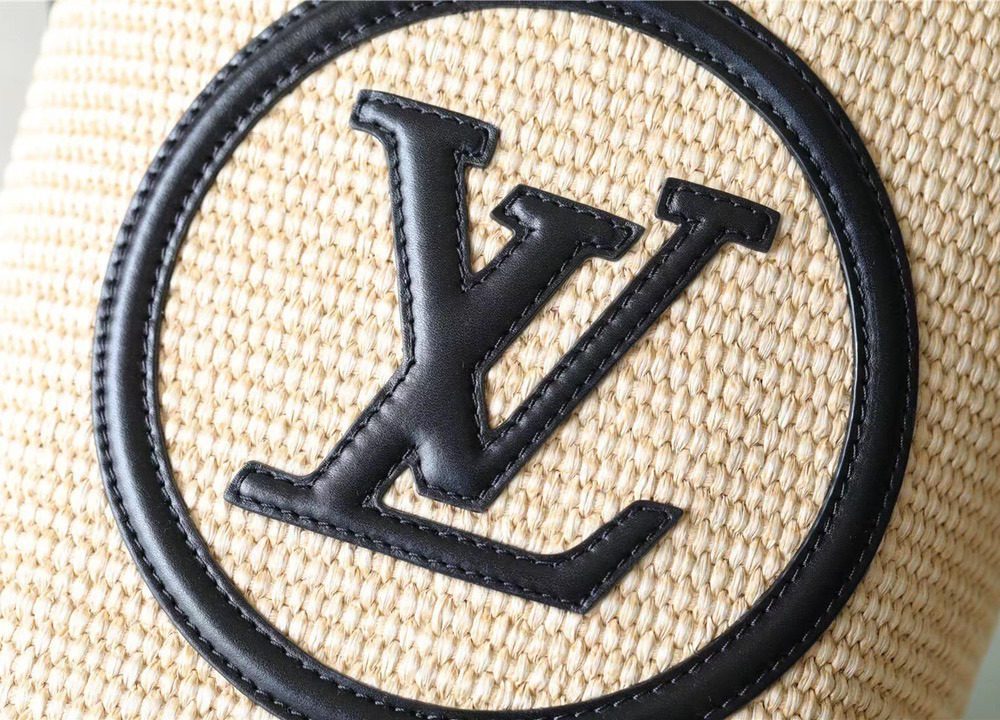 1:1 Replica Louis Vuitton LV Petit Bucket Raffia Black Luxury Bag For Women M59961 - 9.4in/24cm