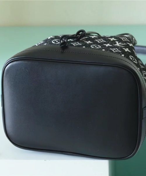 1:1 Replica Louis Vuitton LV Petit Noe Monogram Jacquard Denim Black Luxury Bag For Women - 11.2in/28.5cm