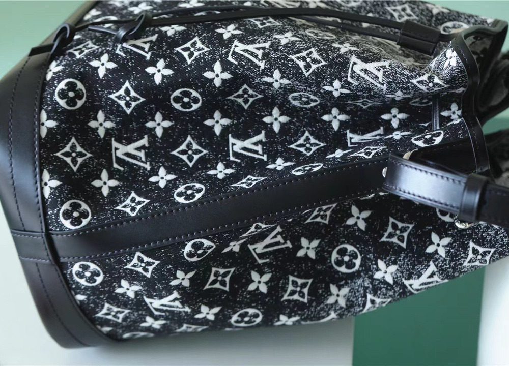 1:1 Replica Louis Vuitton LV Petit Noe Monogram Jacquard Denim Black Luxury Bag For Women - 11.2in/28.5cm