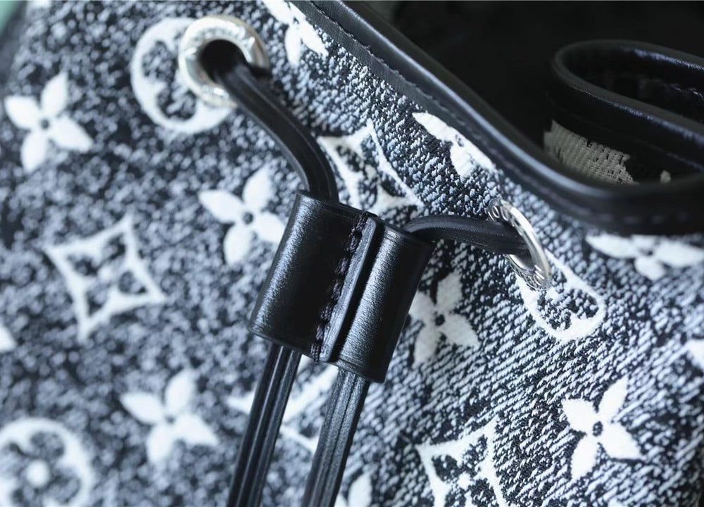 1:1 Replica Louis Vuitton LV Petit Noe Monogram Jacquard Denim Black Luxury Bag For Women - 11.2in/28.5cm