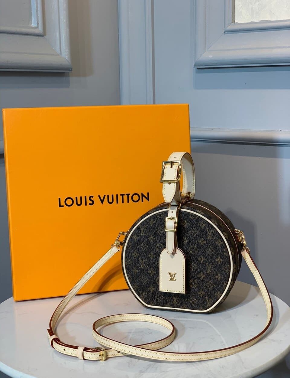 1:1 Replica Louis Vuitton LV Petite Boite Chapeau Monogram Canvas Luxury Bag For Women M43514 - 6.9in/17.5cm