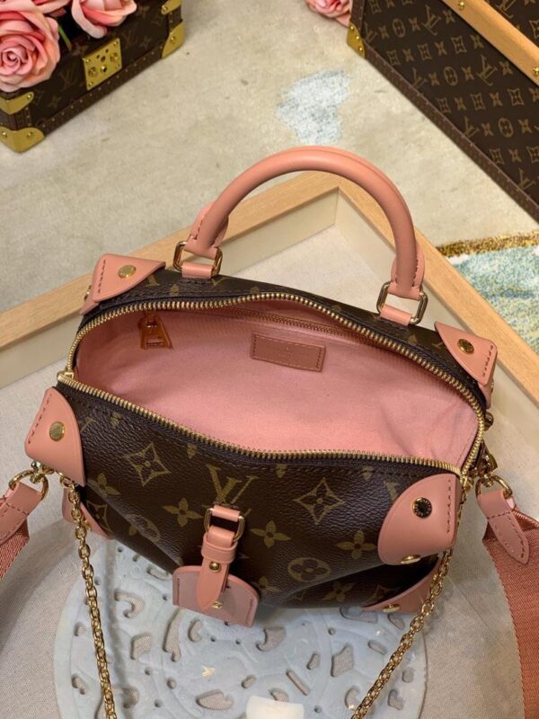 1:1 Replica Louis Vuitton LV Petite Malle Souple Monogram Canvas Pink Luxury Bag For Women M45531 -  7.9in/20cm