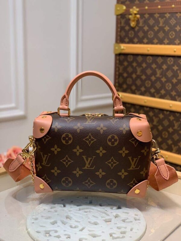 1:1 Replica Louis Vuitton LV Petite Malle Souple Monogram Canvas Pink Luxury Bag For Women M45531 -  7.9in/20cm