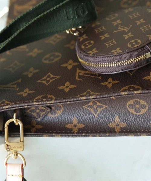 1:1 Replica Louis Vuitton LV Pochette Double Monogram Canvas Luxury Bag For Women - 10.2in/26cm