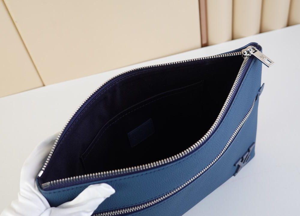 1:1 Replica Louis Vuitton LV Pochette Ipad Blue Aerogram Unique Bag For Men - 30cm