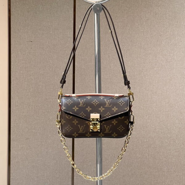 1:1 Replica Louis Vuitton LV Pochette Métis East West Brown Essential Bag For Women M46279‎ 8.5in/21.5cm