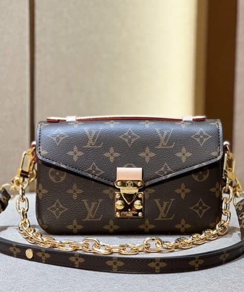 1:1 Replica Louis Vuitton LV Pochette Métis East West Brown Essential Bag For Women M46279‎ 8.5in/21.5cm