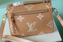 1:1 Replica Louis Vuitton LV Pochette Metis Monogram Empreinte Arizona Brown / Creme Beige Luxury Bag For Women M46018 - 9.8n/25cm