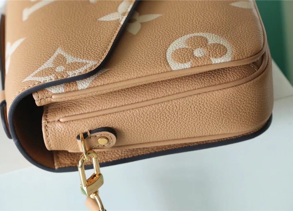 1:1 Replica Louis Vuitton LV Pochette Metis Monogram Empreinte Arizona Brown / Creme Beige Luxury Bag For Women M46018 - 9.8n/25cm