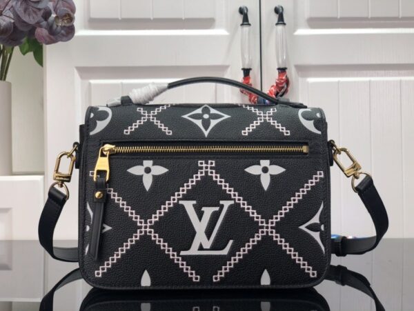 1:1 Replica Louis Vuitton LV Pochette Metis Monogram Empreinte Black Luxury Bag For Women M46028 - 9.8in/25cm