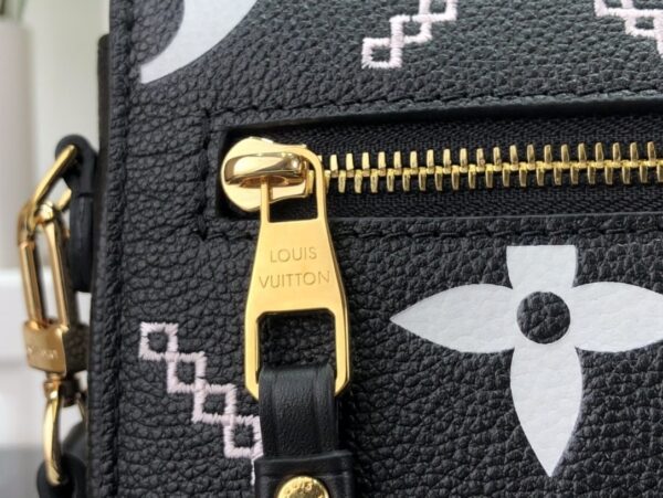 1:1 Replica Louis Vuitton LV Pochette Metis Monogram Empreinte Black Luxury Bag For Women M46028 - 9.8in/25cm